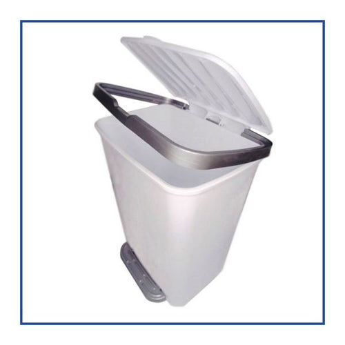 Basurero con pedal 25 litros blanco, Reyplast