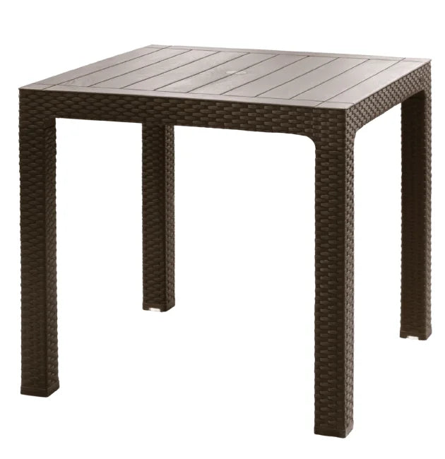 MESA ROBLE CON RATAN 90 X 80