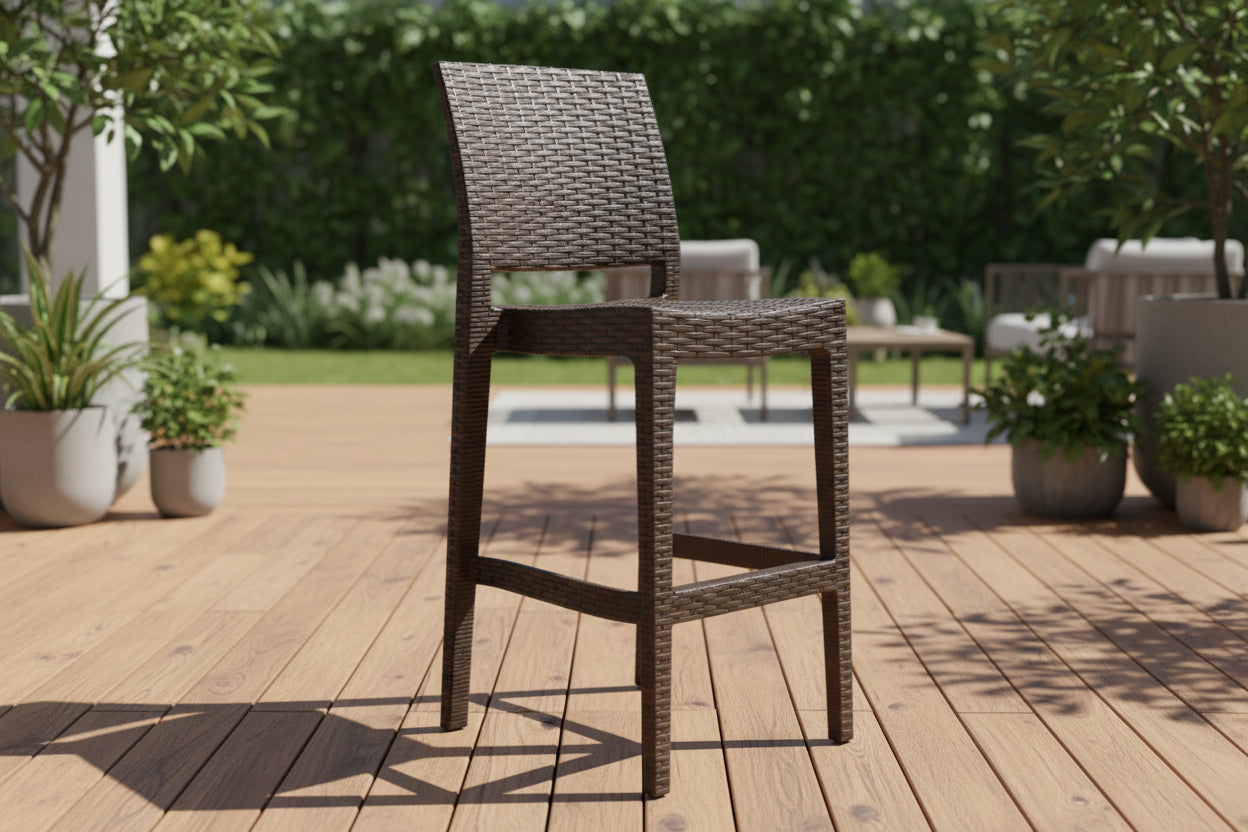 Silla Bar Tavarua Modelo Ratan Marron Reyplast