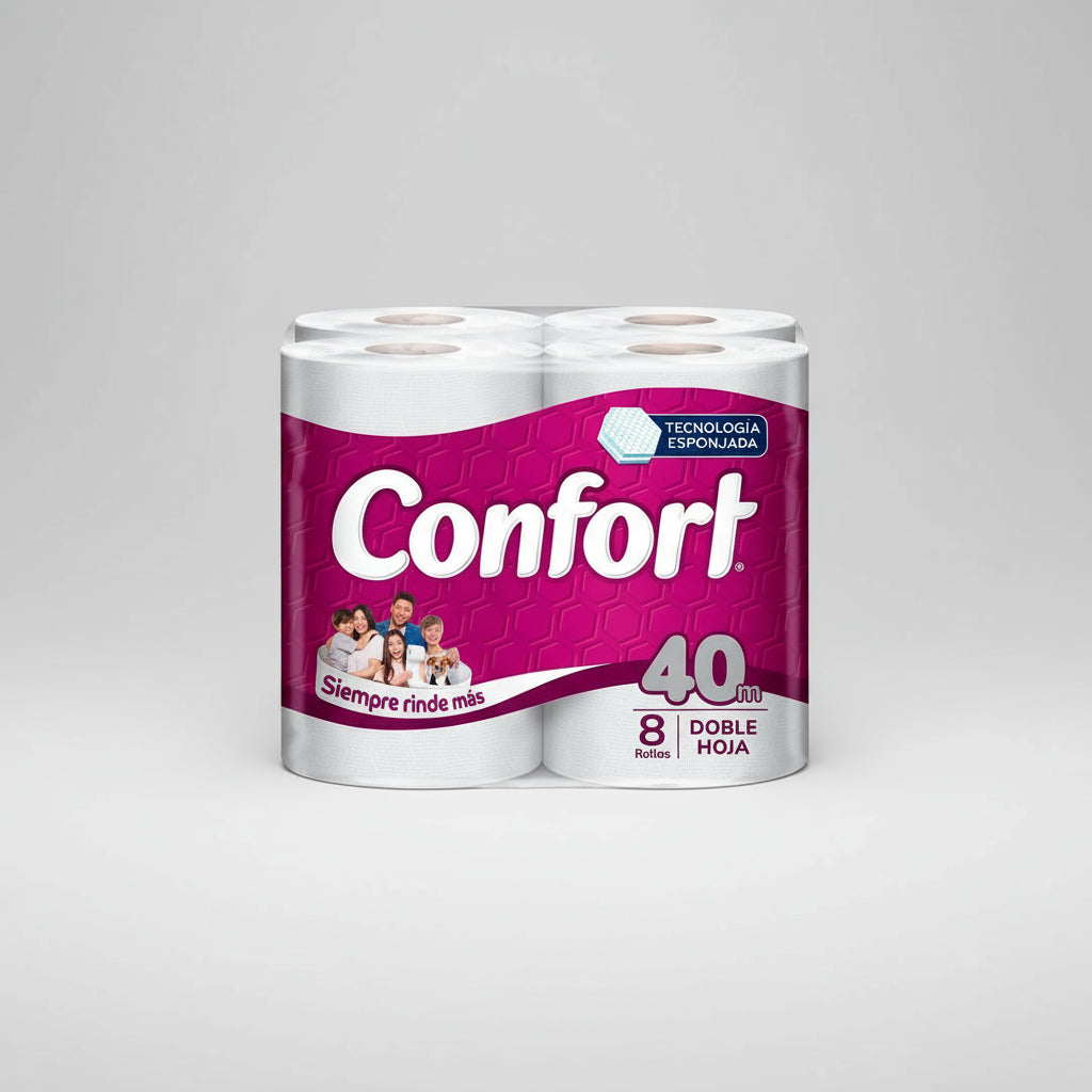 Papel Higienico Confort 40 Mts 8 Unidades