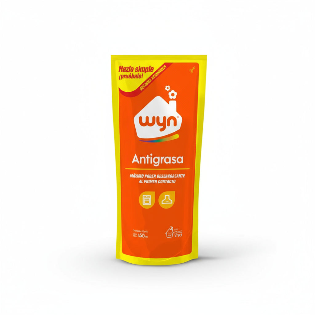 Limpiador Liquido Wyn Antigrasa Doy Pack 450 ml