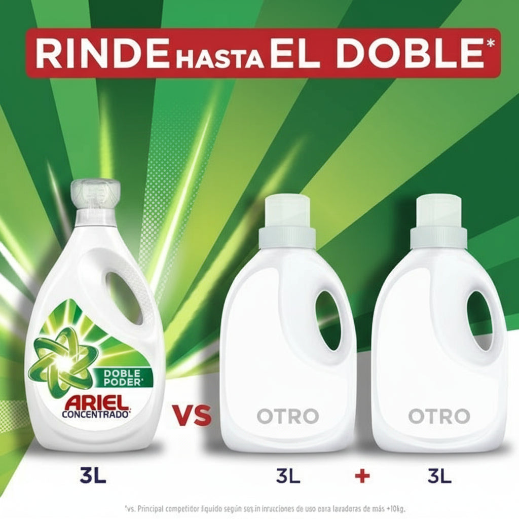 Detergente Ariel Liquido Doble Poder 1,8L