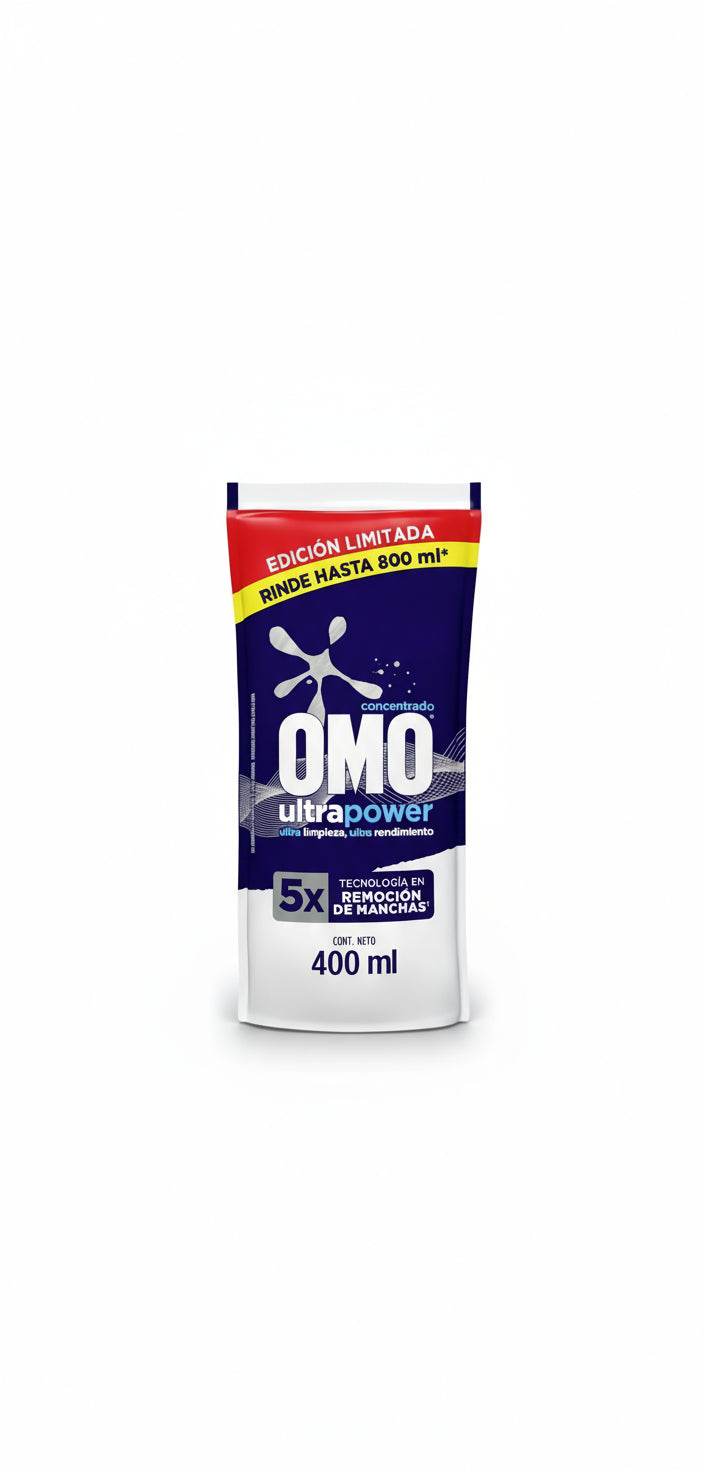 Detergente para ropa líquido Omo Detergente ultra power doypack 400 ml