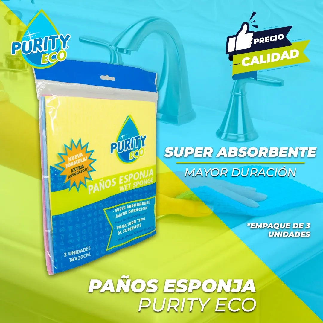 Paño De Esponja Multiuso 3 Unidades Multicolor