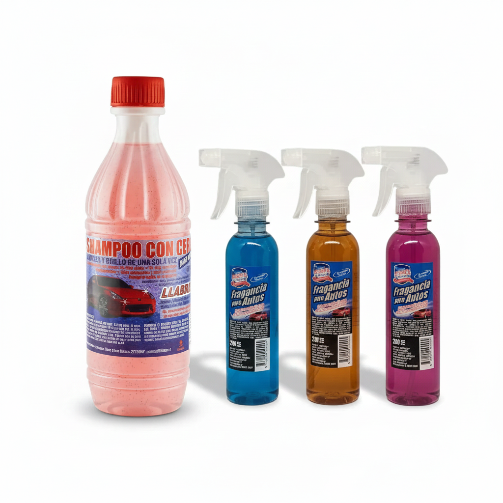 Pack de Shampo + Cera y Pack de Freagancia Para Auto
