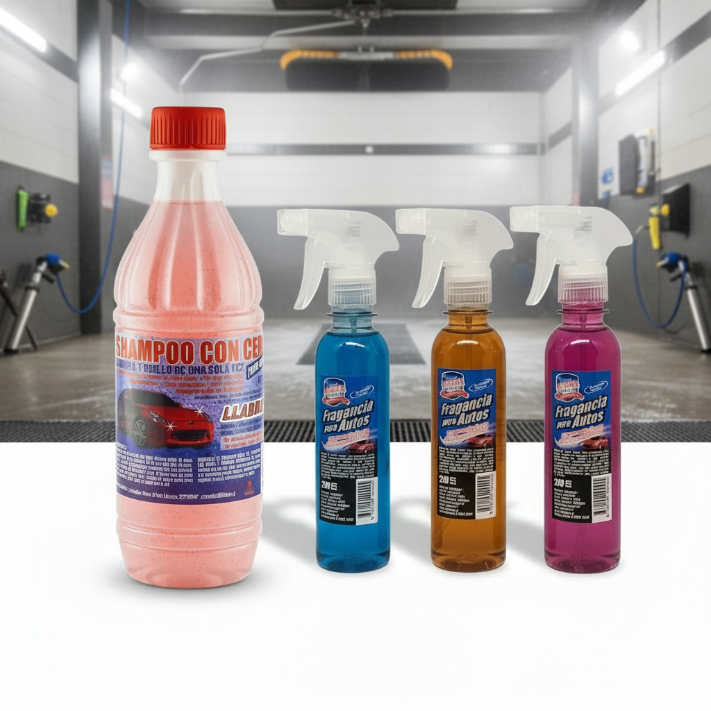 Pack de Shampo + Cera y Pack de Freagancia Para Auto