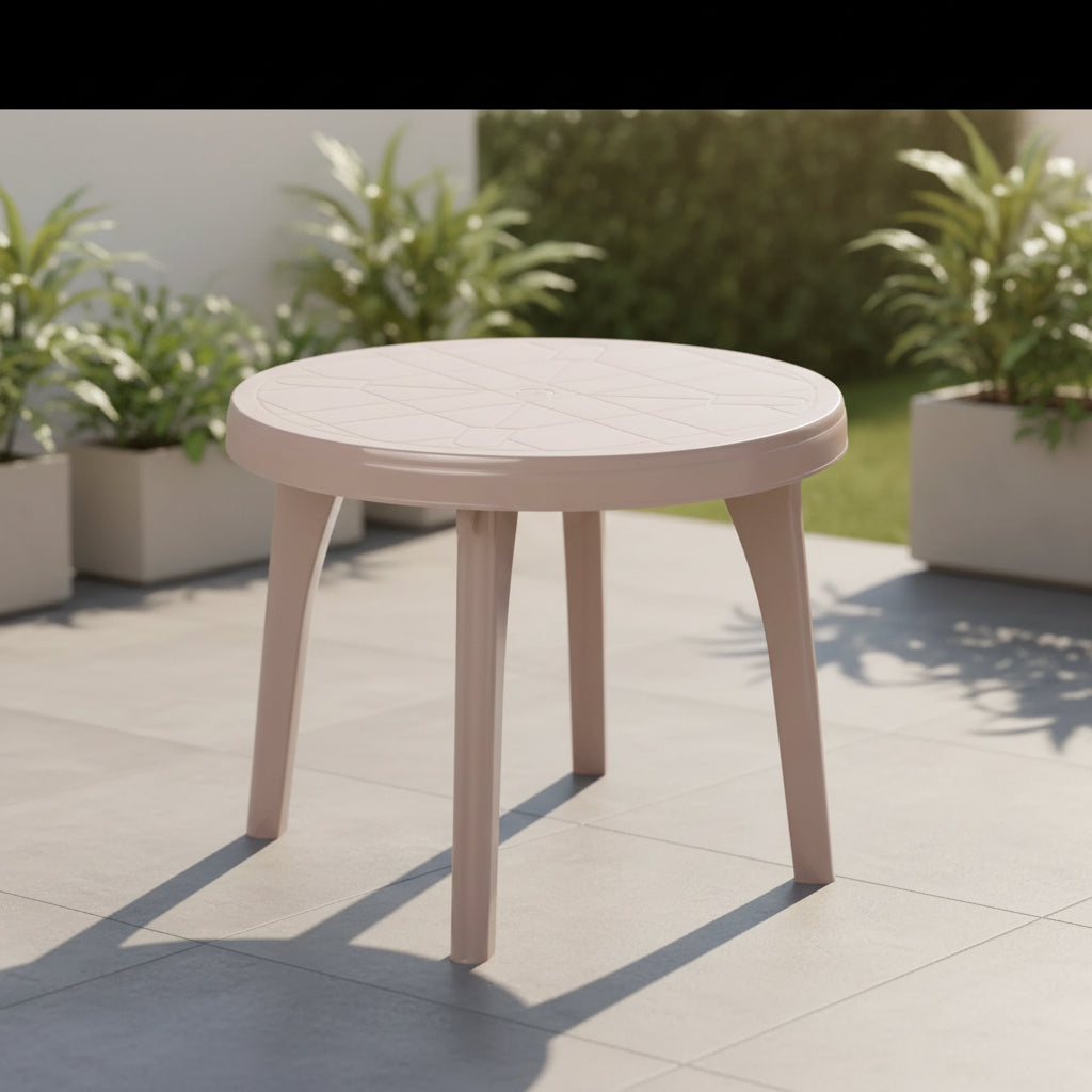 Mesa Redonda Coral Nueve Taupe ReyPlast