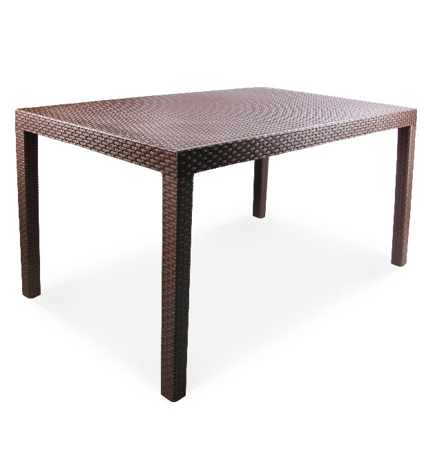 MESA ROBLE CON RATAN 140 X 80