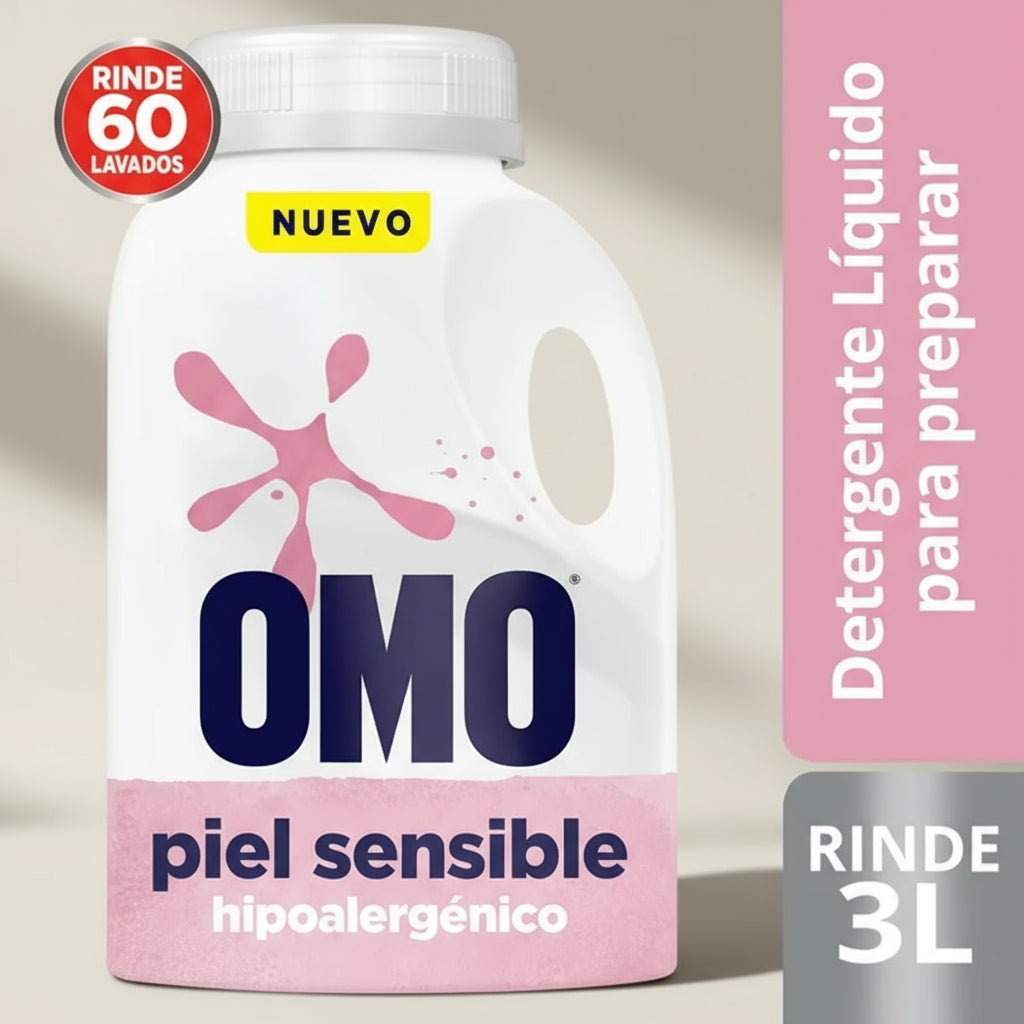 Detergente Líquido Omo Piel Sensible para diluir 500 ml